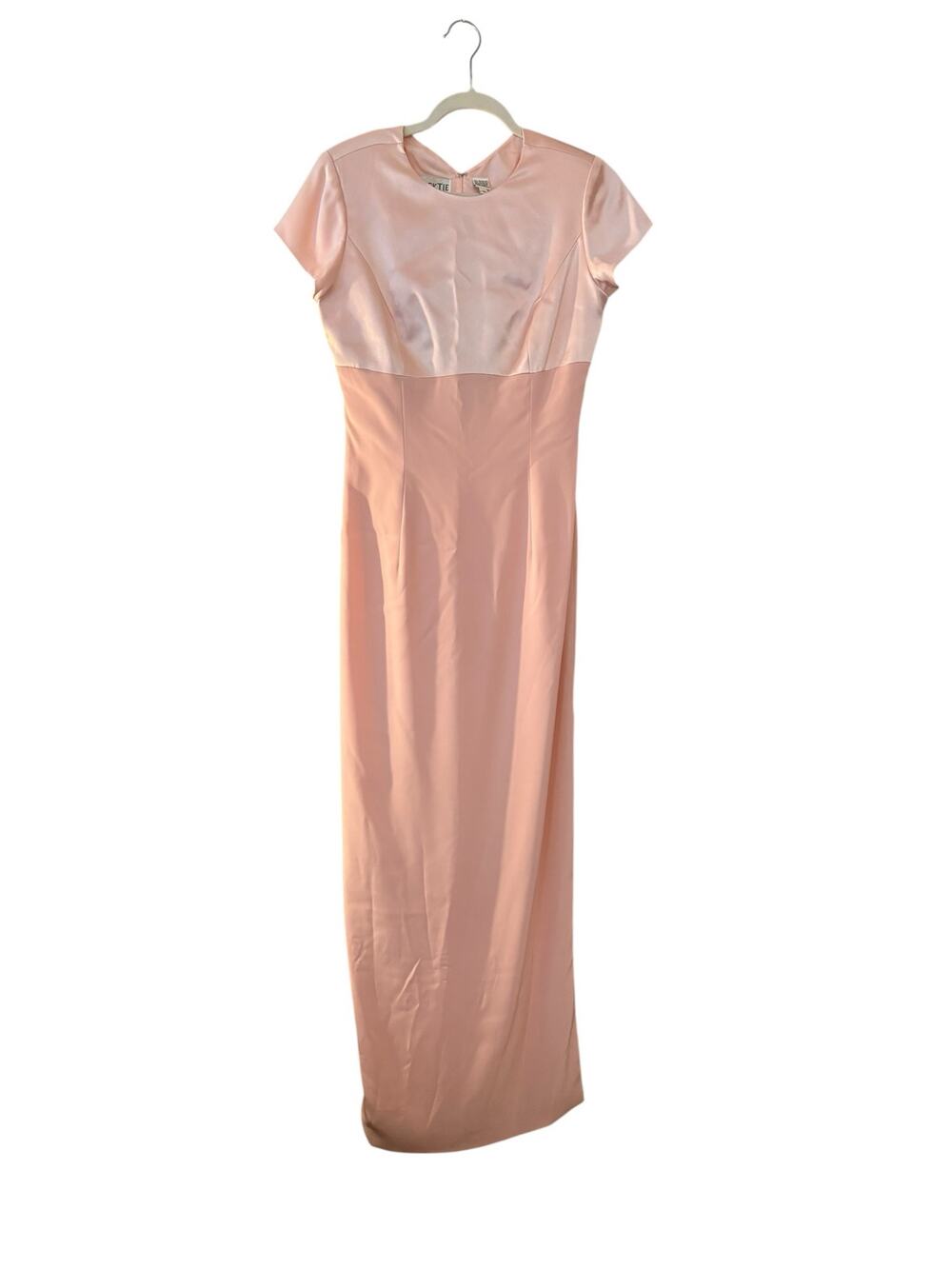 Oleg Cassini Blacktie Vintage Pink Gown Satin Top Sz 10 Peekaboo Back Fairycore